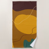 アーストーンオーガニックの形状抽象芸術の背景 ビーチタオル (正面)