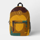 アーストーンオーガニックの形状抽象芸術の背景 プリントバックパック (正面)