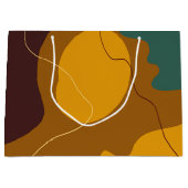 アーストーンオーガニックの形状抽象芸術の背景 ラージペーパーバッグ (正面)