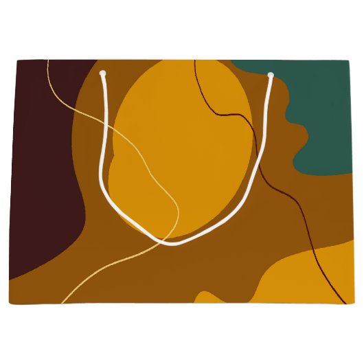 アーストーンオーガニックの形状抽象芸術の背景 ラージペーパーバッグ (正面)