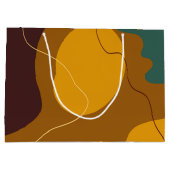 アーストーンオーガニックの形状抽象芸術の背景 ラージペーパーバッグ (裏面)