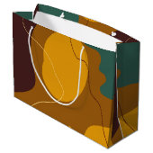 アーストーンオーガニックの形状抽象芸術の背景 ラージペーパーバッグ (裏面アングル)