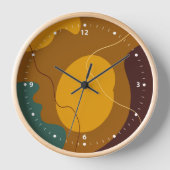 アーストーンオーガニックの形状抽象芸術の背景 壁時計 (正面)