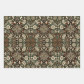 アーストーンクリームとブラウンホリデースノーフレーク ラッピングペーパーシート (正面3)