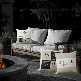 アーストーンクロッカスフラワージオメトリック装飾用クッション クッション