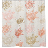 アーストーングリーン&航海のコーラルシーカメ シャワーカーテン (正面)