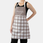 アーストーンチェック大人パーソナライズされた料理 エプロン (インサイチュ)