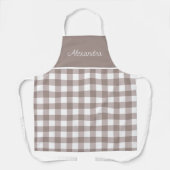 アーストーンチェック大人パーソナライズされた料理 エプロン (正面)