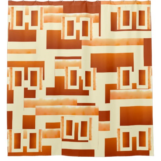 アーストーンデザートサウスウエストサンセットオレンジクリーム シャワーカーテン (正面)