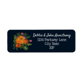 アーストーンバーンオレンジネイビー結婚フローラ ラベル