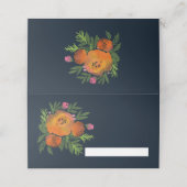 アーストーンバーンドオレンジネイビー結婚フローラズスイート プレイスカード (外部開封)