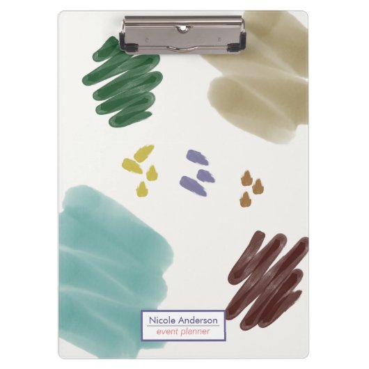 アーストーンパステル抽象芸術ブラシストローク クリップボード (正面)