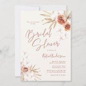 アーストーンパンパスグラスボホブライダルシャワー 招待状 (正面)