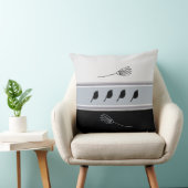 アーストーンブルーおよびアイボリーフローラ装飾用クッション クッション (椅子)