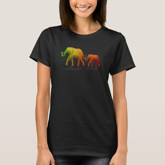 アーストーンマザー&ベビーゾウ Tシャツ (正面)