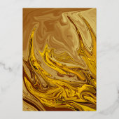 アーストーンミニマルテラコッタアートの結婚金ゴールド 箔招待状 (裏面)