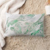 アーストーンミントグリーングレーホワイトマーブル ランバークッション (ブランケット)