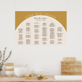 アーストーンモダンアーチ型結婚シーティングチャート ポスター (キッチン)