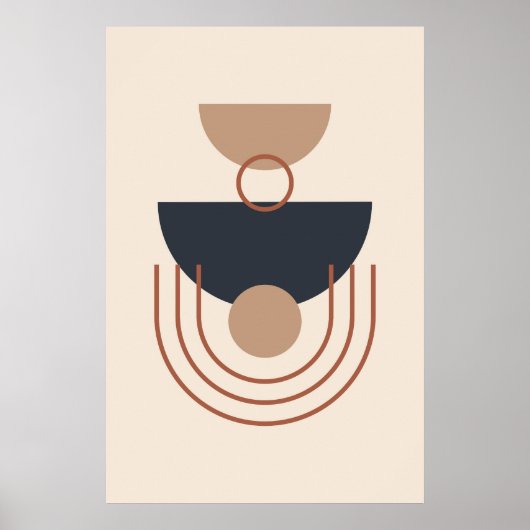 アーストーンモダン幾何学的アート ポスター (正面)