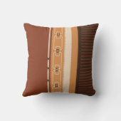 アーストーンリニアパターン - モダンブラウンジオメトリック クッション (裏面)