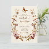 アーストーンワイルドフラワーズリース結婚クリスチャン 招待状 (スタンド正面)