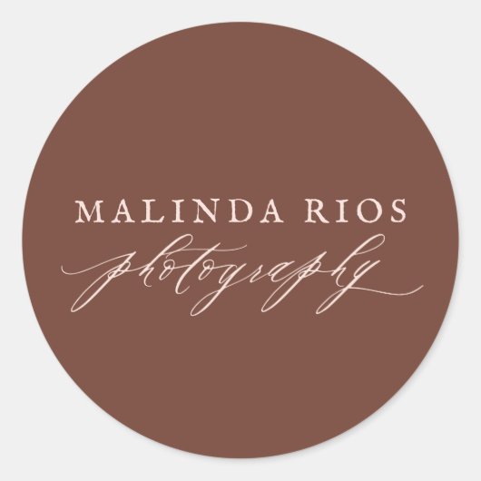 アーストーンヴィンテージ赤面ブラウン素朴写真 ラウンドシール (正面)