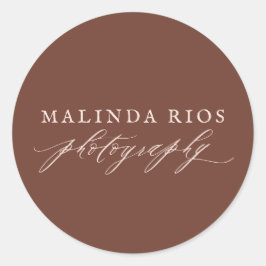 アーストーンヴィンテージ赤面ブラウン素朴写真 ラウンドシール