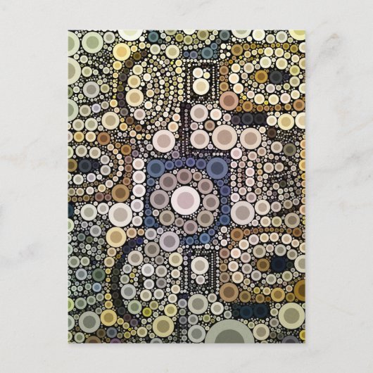アーストーン同心円モザイクパターン ポストカード (正面)