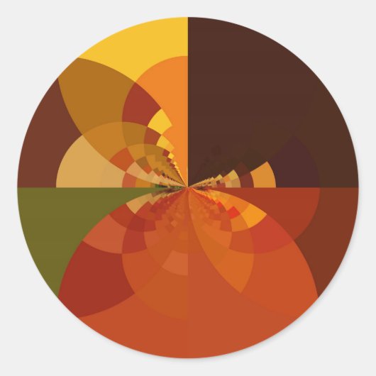 アーストーン抽象芸術カラーアートプリントデザイン ラウンドシール (正面)