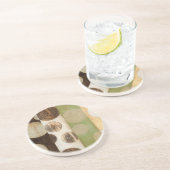 アーストーン木材パネ絵画ルと円 コースター (側面)