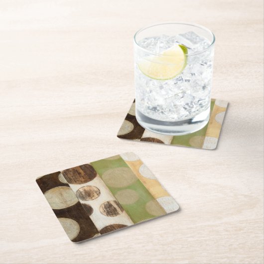 アーストーン木材パネ絵画ルと円 スクエアペーパーコースター (インサイチュ)