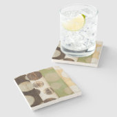 アーストーン木材パネ絵画ルと円 ストーンコースター (横)