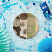 アーストーン木材パネ絵画ルと円 ペーパープレート (パーティー)