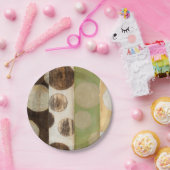 アーストーン木材パネ絵画ルと円 ペーパープレート (パーティー)