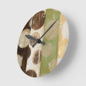 アーストーン木材パネ絵画ルと円 ラウンド壁時計 (傾斜)