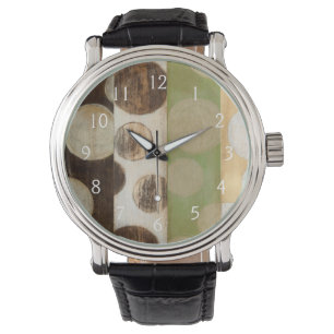 アーストーン木材パネ絵画ルと円 腕時計