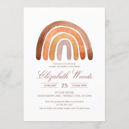 アーストーン水の色ボホレインボーベビーシャワー 招待状