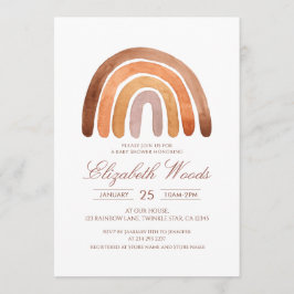 アーストーン水の色ボホレインボーベビーシャワー 招待状