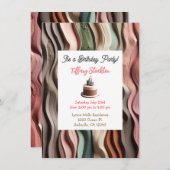 アーストーン波打ち波誕生日招待状 招待状 (正面/裏面)