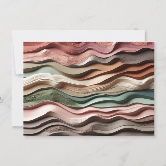 アーストーン波打ち波誕生日招待状 招待状 (裏面)