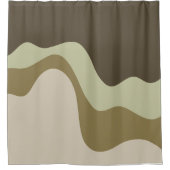 アーストーン波抽象芸術アートバスマット シャワーカーテン (正面)