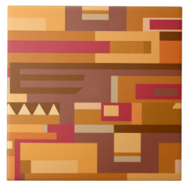 アーストーン赤茶色パターン タイル