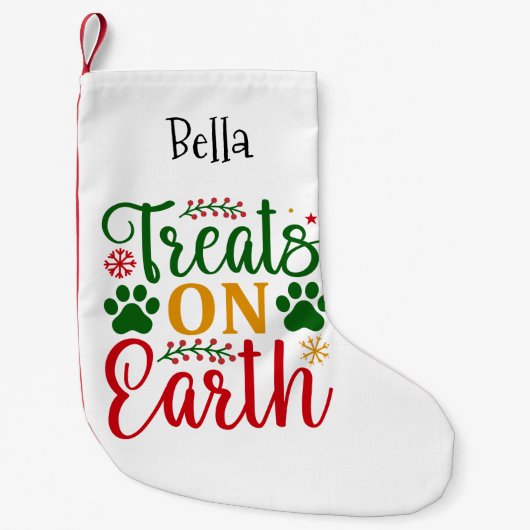 アースドッグとポープリントドッグのテーマ スモールクリスマスストッキング (正面)
