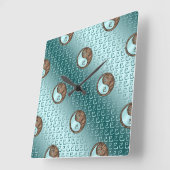 アースネーク年 スクエア壁時計 (傾斜)