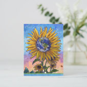 アースヒマワリ葉書 ポストカード (スタンド正面)