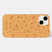 アースブラウンの秋のキノコ柄 Case-Mate iPhoneケース (裏面 (横))