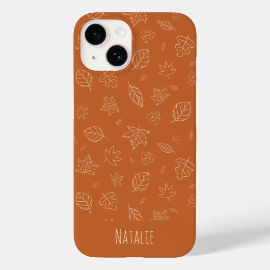 アースブラウンの秋の葉模様 Case-Mate iPhoneケース (裏面)