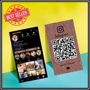 アースブラウンの頑丈な建設業向けInstagram QR 名刺