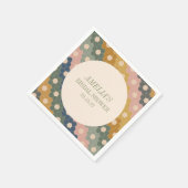 アースボヘミアチック ヴィンテージ カスタム ブライダルシャワー スタンダードカクテルナプキン (角)
