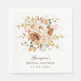 アースボヘミアン テラコッタ オレンジ フラワーの庭 スタンダードランチョンナプキン